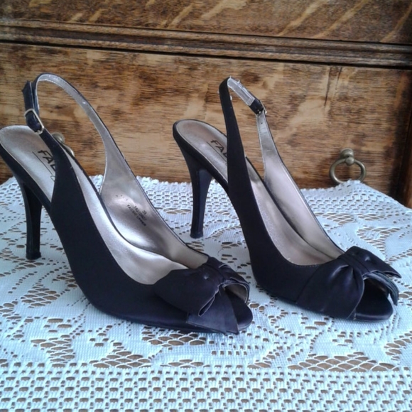 Carlos Falchi Shoes - Carlos Falchi dark brown satin look heel